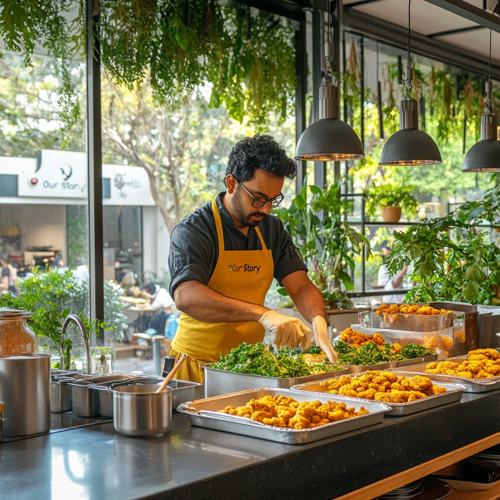 Chickitha chef preparing food in our modern kitchen